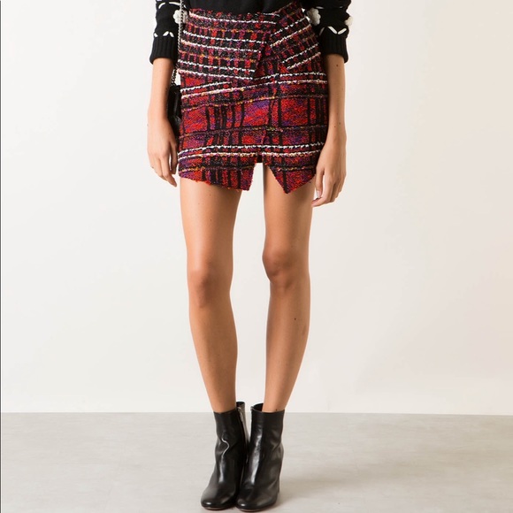 Balmain Dresses & Skirts - Balmain Asymmetrical Hem Plaid Mini Skirt